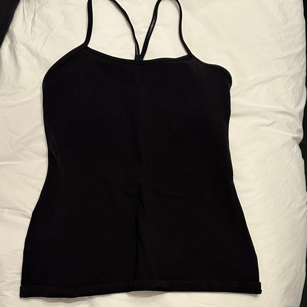 Lululemon black workout top. Older/thick style. Unsure size